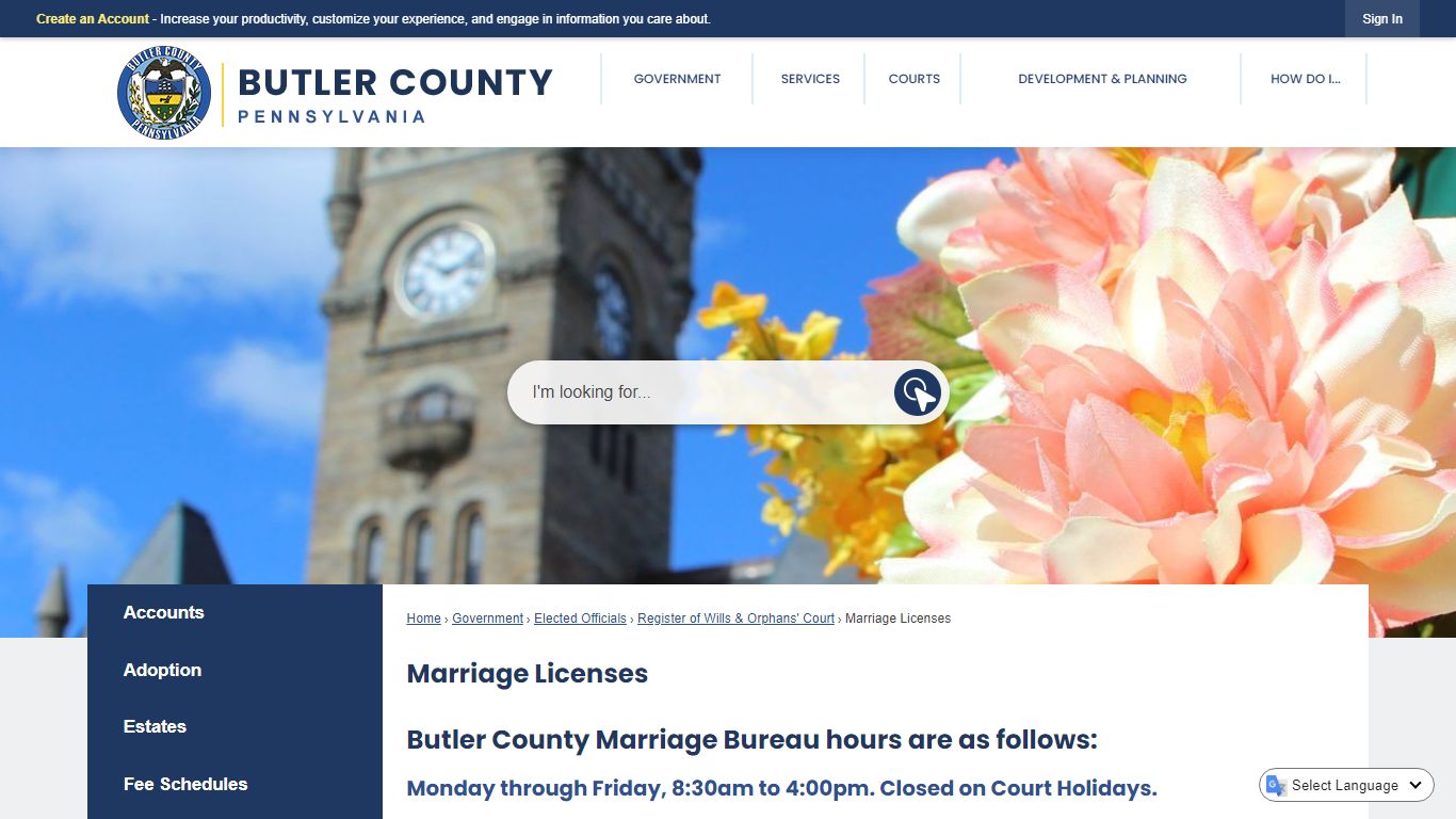 Marriage Licenses | Butler County, PA